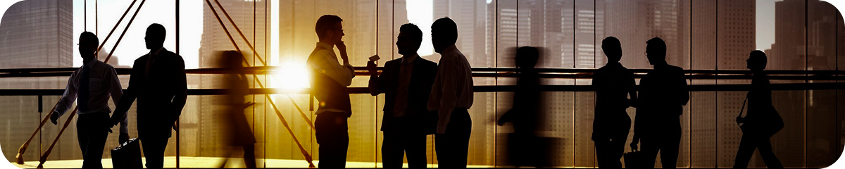 Business professionals in silhouette